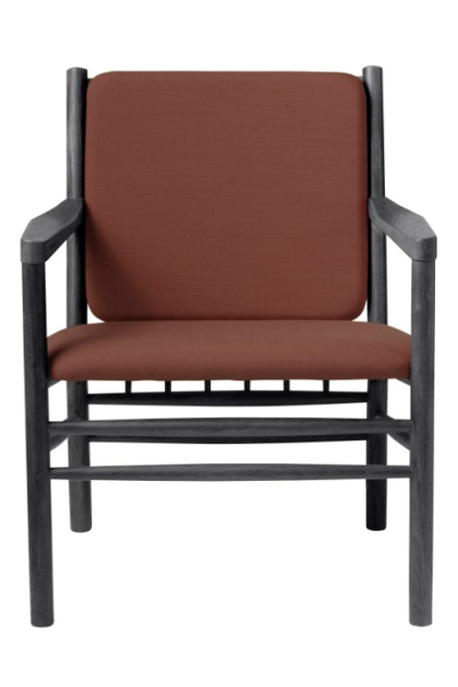Fdb møbler j147 fåtölj oak black painted-burnt orange