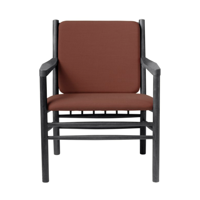 Fdb møbler j147 fåtölj oak black painted-burnt orange