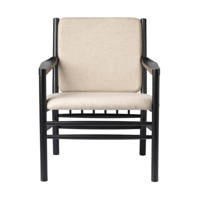 Fdb møbler j147 fåtölj oak black painted-beige