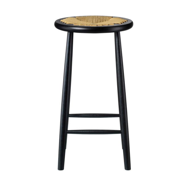 Fdb møbler j165c counter round barpall oak black painted-nature