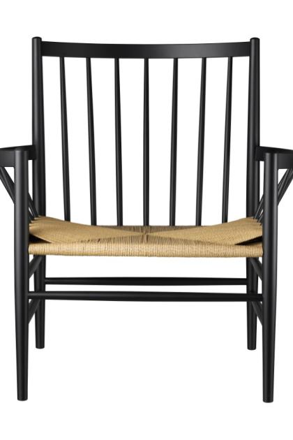 Fdb møbler j82 fåtölj beech black painted-nature