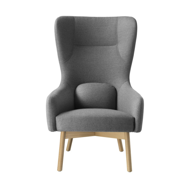 Fdb møbler l35 gesja wing chair fåtölj oak nature lacquered-dark grey