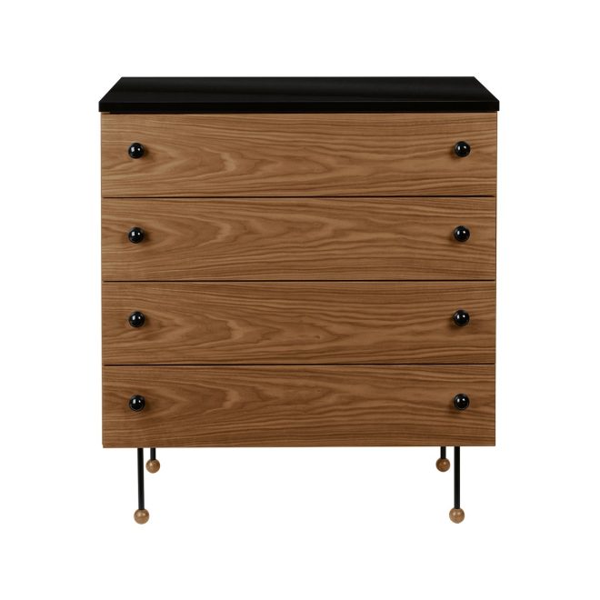 Gubi 62 dresser byrå american walnut, 4 lådor
