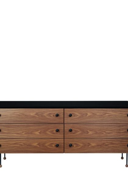 Gubi 62 dresser byrå american walnut, 6 lådor