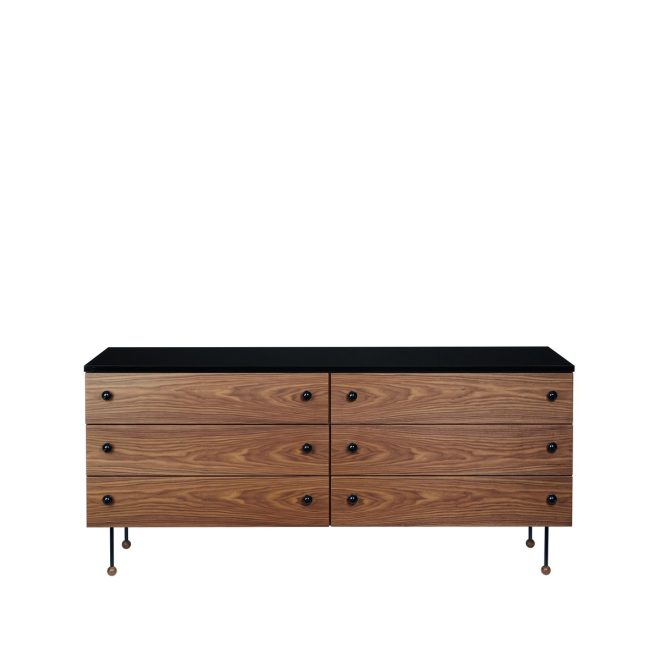 Gubi 62 dresser byrå american walnut, 6 lådor