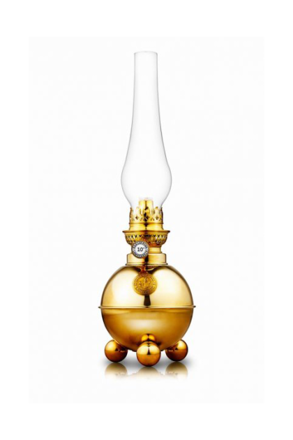 Karlskrona lampfabrik dragsö fotogenlampa 38 cm mässing