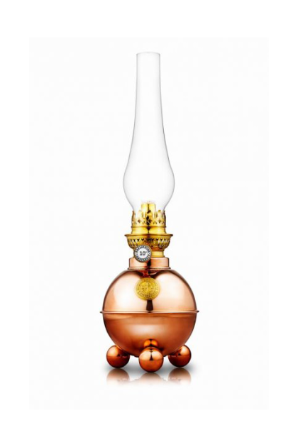 Karlskrona lampfabrik dragsö fotogenlampa 38 cm koppar