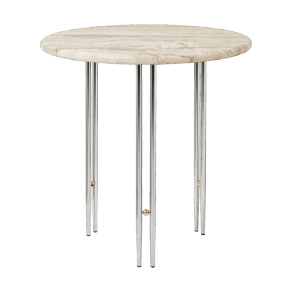 Gubi ioi soffbord Ø50 cm krom-mässing-rippled beige