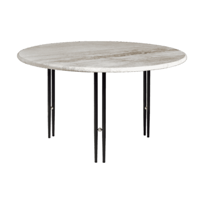 Gubi ioi soffbord rippled beige-svart stativ Ø70 cm