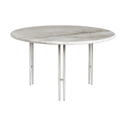 Gubi ioi soffbord rippled beige-kromstativ Ø70 cm