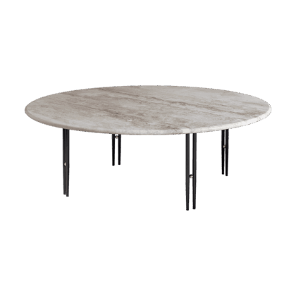 Gubi ioi soffbord rippled beige-svart stativ Ø100 cm