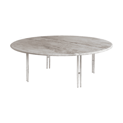 Gubi ioi soffbord rippled beige-kromstativ Ø100 cm