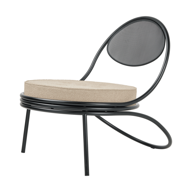 Gubi copacabana outdoor lounge chair klädd sits lorkey limonta 41-svarta ben