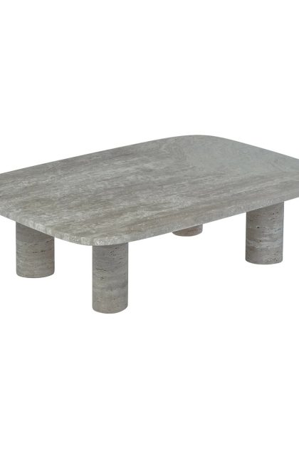 Blomus volos soffbord l 100x70 cm silver travertine