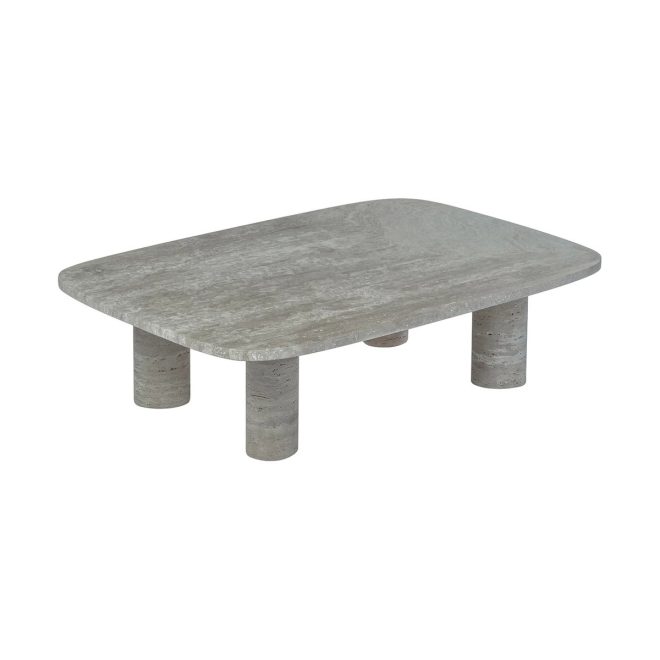 Blomus volos soffbord l 100x70 cm silver travertine