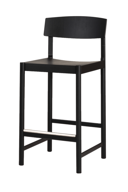 Mavis rod barstol 65 cm svartlaserad ask