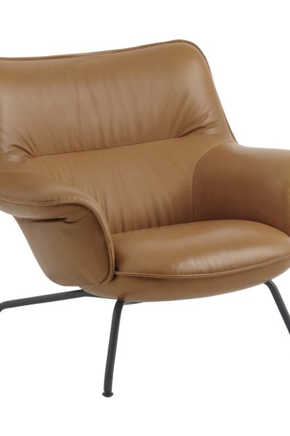 Muuto doze fåtölj låg refine leather cognac-black