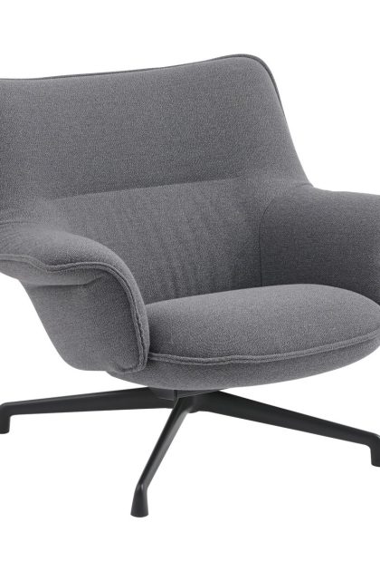Muuto doze fåtölj låg swivel base ocean 80-anthracite black