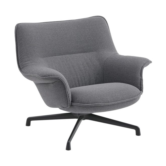 Muuto doze fåtölj låg swivel base ocean 80-anthracite black