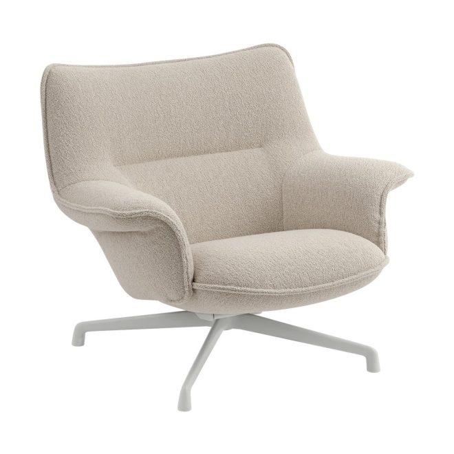 Muuto doze fåtölj låg swivel base hearth 7-grey
