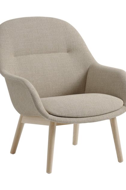 Muuto fiber lounge fåtölj med ekben ecriture 240-grey