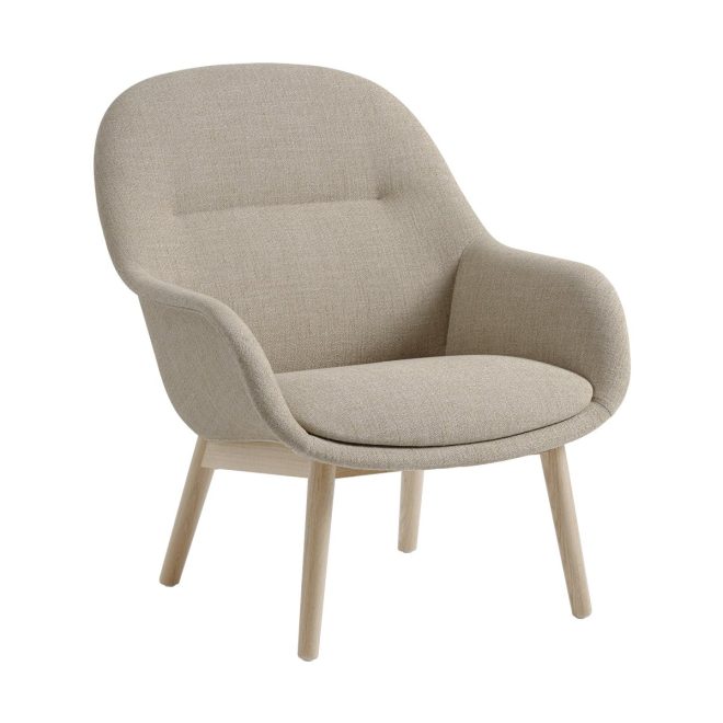 Muuto fiber lounge fåtölj med ekben ecriture 240-grey