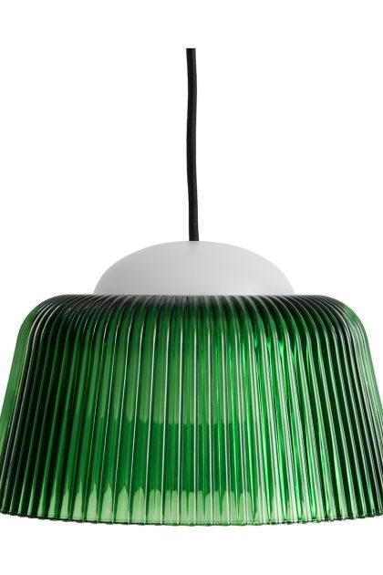 Hay brim bottle pendel Ø24,5 cm green glass