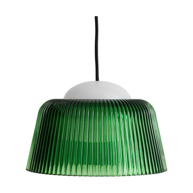 Hay brim bottle pendel Ø24,5 cm green glass