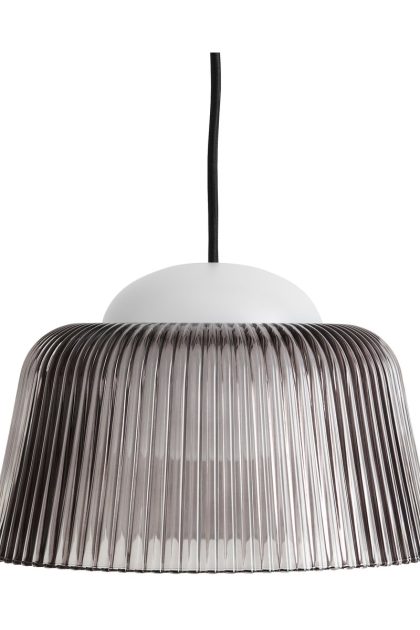 Hay brim bottle pendel Ø24,5 cm grey glass