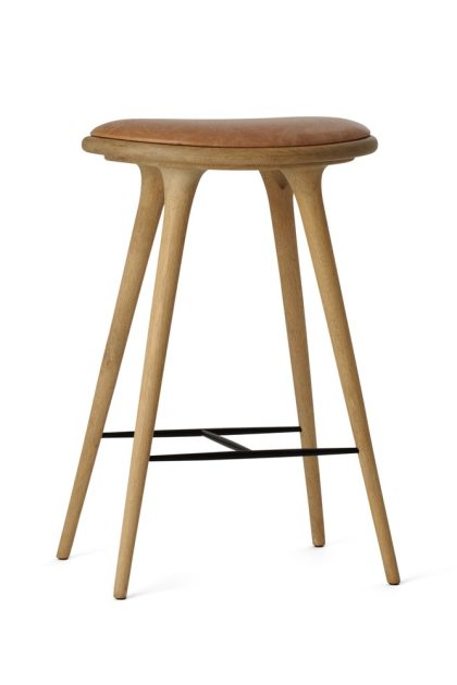 Mater high stool barpall 69 cm läder natur, såpat ekstativ