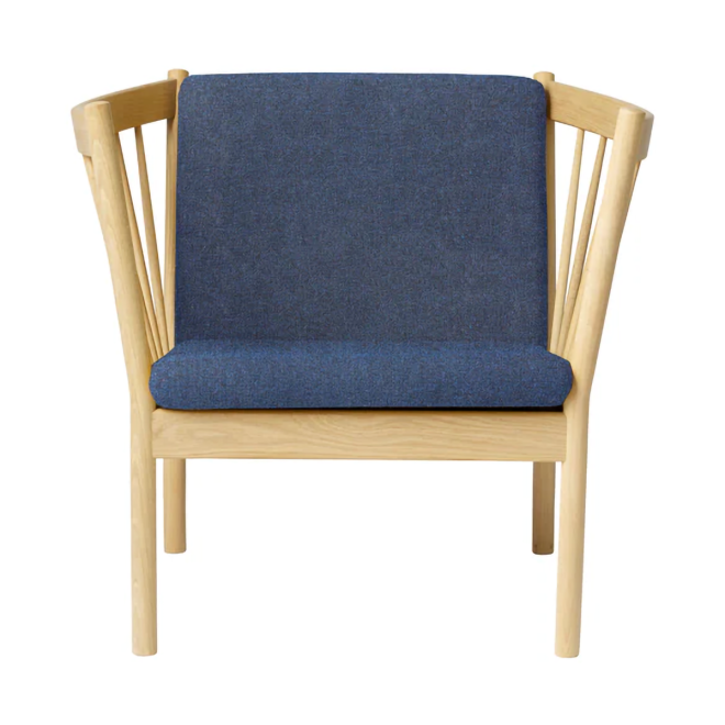 Fdb møbler j146 fåtölj oak lacquered-dark blue