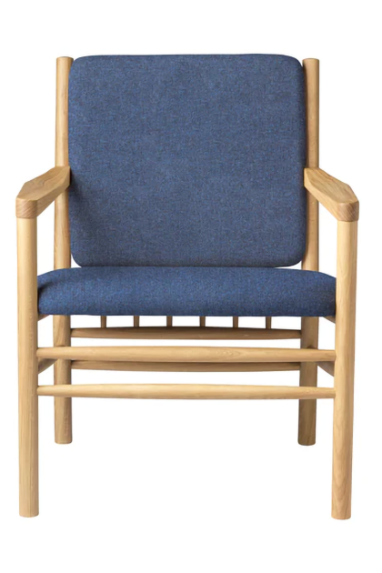 Fdb møbler j147 fåtölj oak lacquered-dark blue