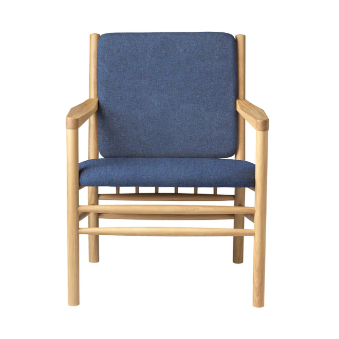 Fdb møbler j147 fåtölj oak lacquered-dark blue