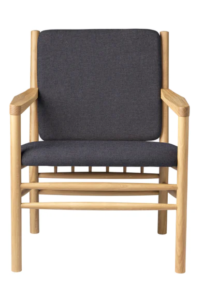 Fdb møbler j147 fåtölj oak lacquered-dark grey