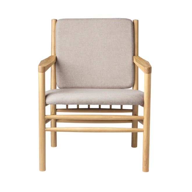 Fdb møbler j147 fåtölj oak lacquered-light grey