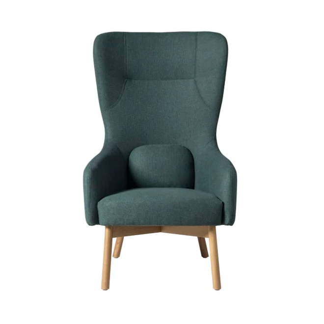 Fdb møbler l35 gesja wing chair fåtölj green-lacquered oak