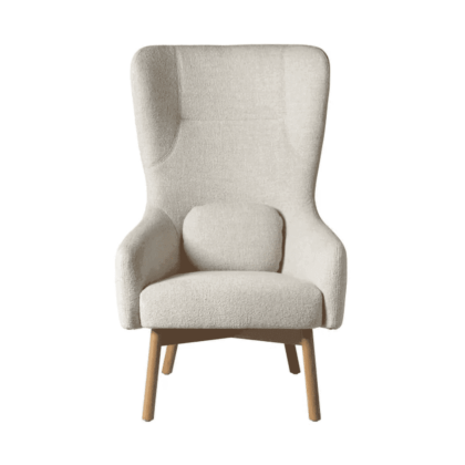 Fdb møbler l35 gesja wing chair fåtölj beige-lacquered oak