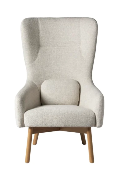 Fdb møbler l35 gesja wing chair fåtölj beige-lacquered oak