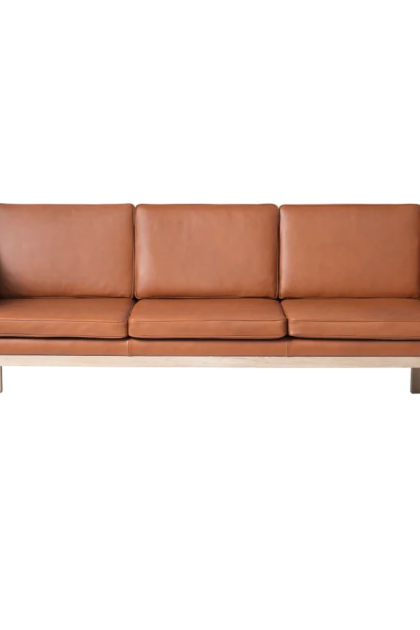 Fdb møbler mk46 mogens koch 3-sits soffa lacquered oak-cognac leather