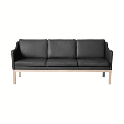 Fdb møbler mk46 mogens koch 3-sits soffa lacquered oak-black leather