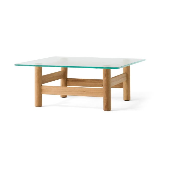 Audo copenhagen brasilia soffbord 100x100 cm natural oak-clear glass