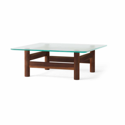 Audo copenhagen brasilia soffbord 100x100 cm walnut-clear glass