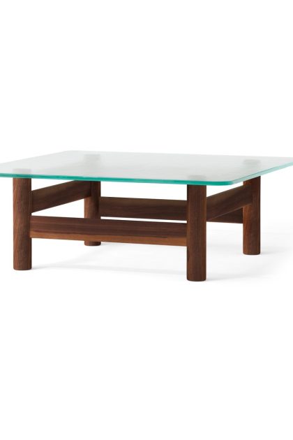 Audo copenhagen brasilia soffbord 100x100 cm walnut-clear glass