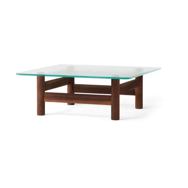 Audo copenhagen brasilia soffbord 100x100 cm walnut-clear glass