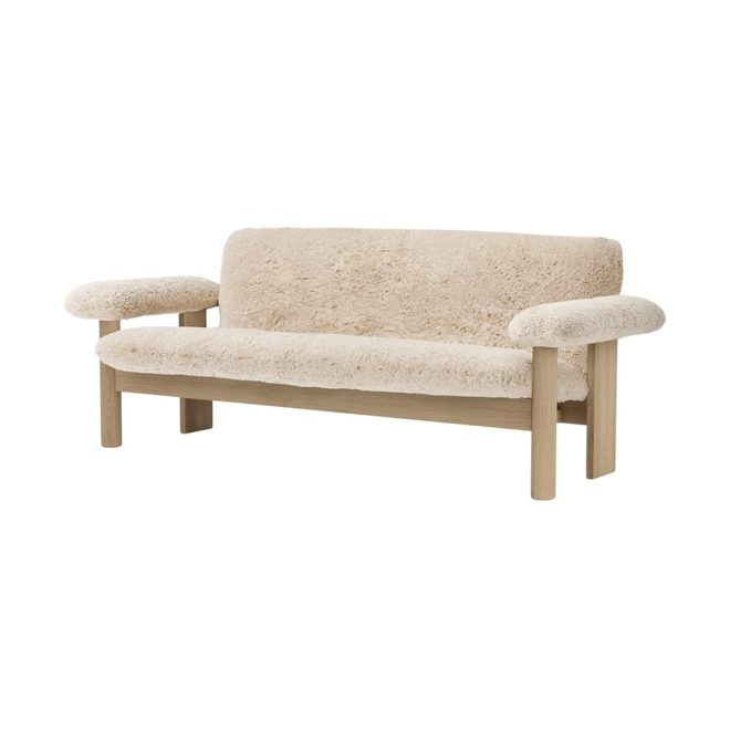 Audo copenhagen brasilia soffa 2-sits natural oak-nature sheepskin curly