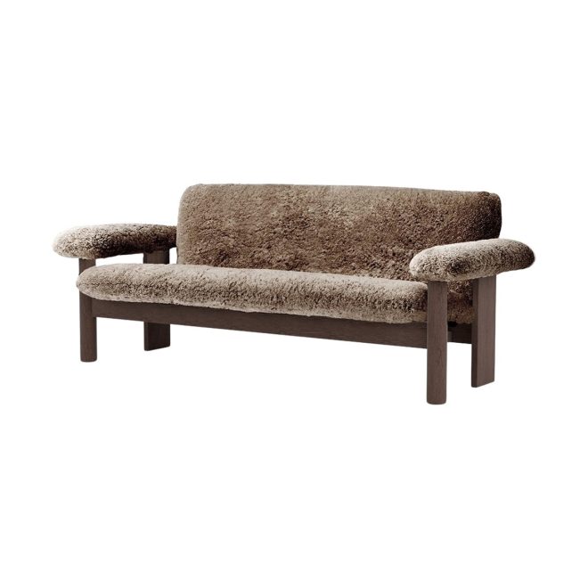 Audo copenhagen brasilia soffa 2-sits dark oak-sahara sheepskin curly