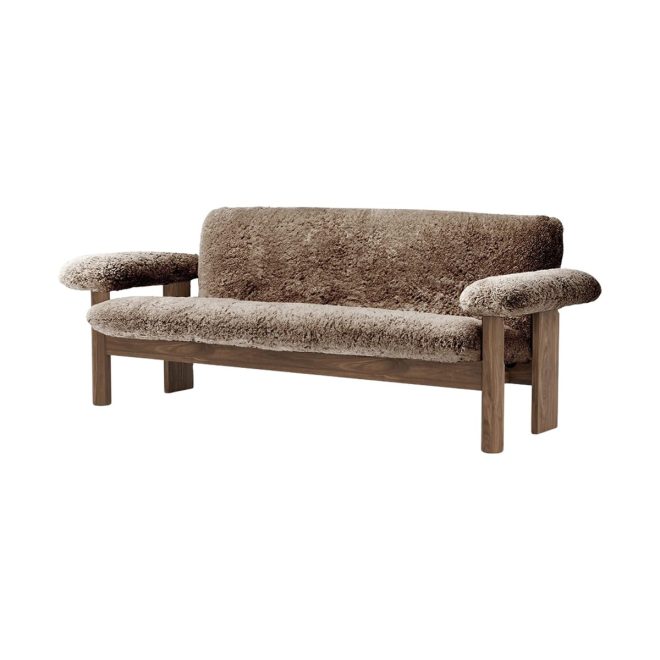 Audo copenhagen brasilia soffa 2-sits walnut-sahara sheepskin curly