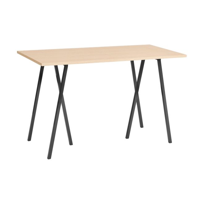 Hay loop stand incl. support barbord 77,5x160 cm black-clear lacq. oak