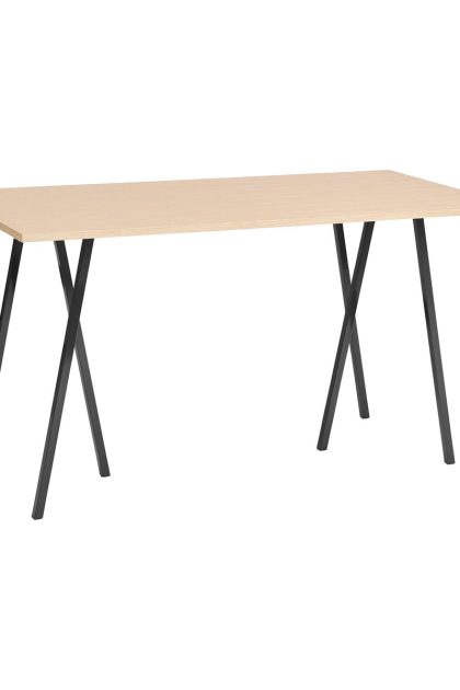Hay loop stand incl. support barbord 87,5x180 cm black-clear lacq. oak