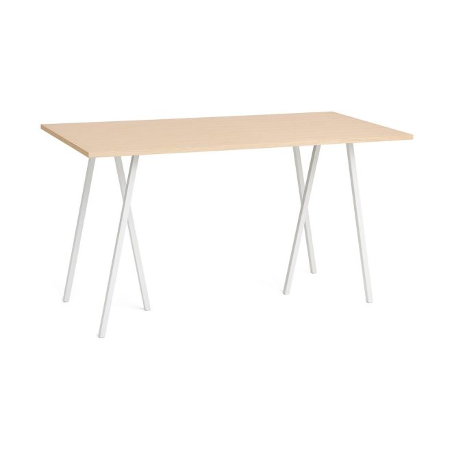 Hay loop stand incl. support barbord 87,5x180 cm white-clear lacq. oak